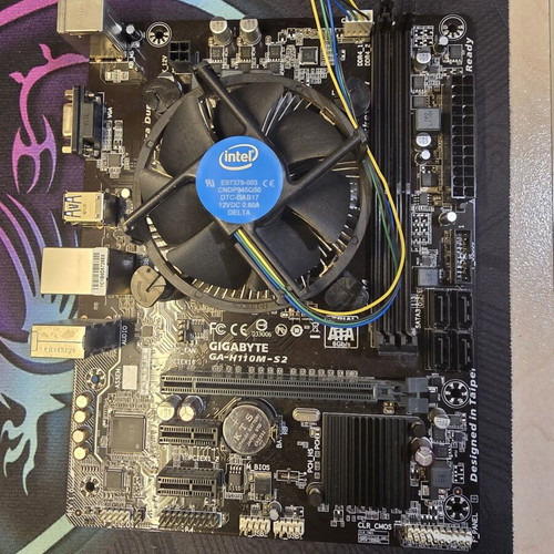 Motherboard set Intel i3 6100 with Gigabyte H110M CPU, like new