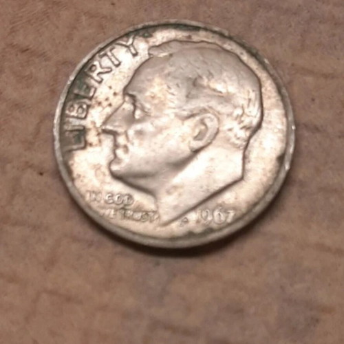 USA One Dime 1967 coin used