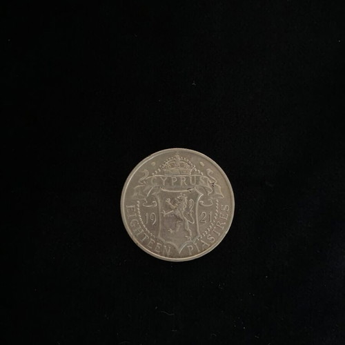 Cyprus 18 piastres 1921 like new