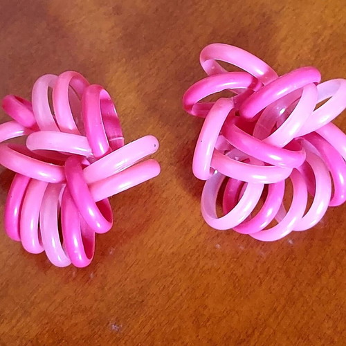 Vintage summer earrings pink fuchsia like new