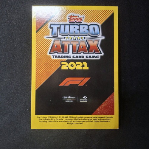 Topps Formula 1 Turbo Attax 2021 Kimi Räikkönen Gold Foil Card #243