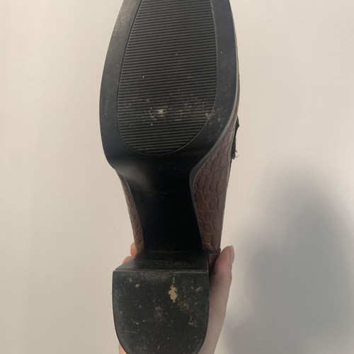 Mango Croc-Effect Platform Moccasins Like New, Brown Size 38