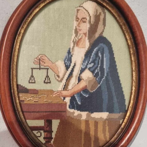 Handmade embroidered antique frames like new