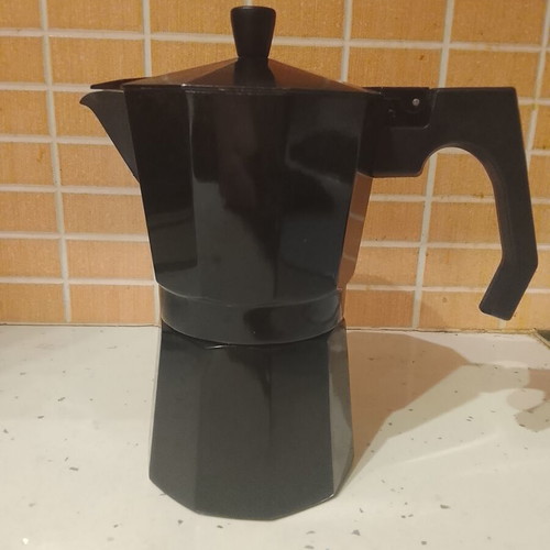 Ernesto Moka Pot coffee maker used, black color