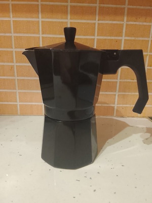 Ernesto Moka Pot coffee maker used, black color