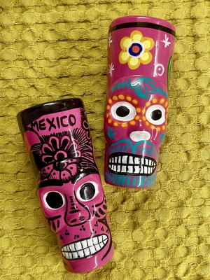 Set of 2 handmade ceramic shot glasses from Mexico