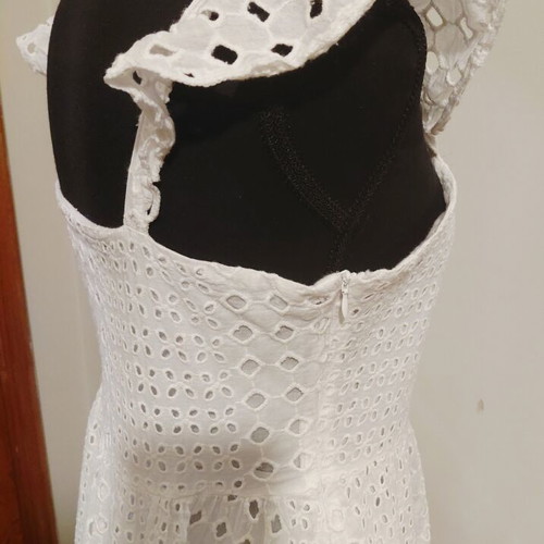 White Maxi Dress Broderie Anglaise, 100% Cotton, New
