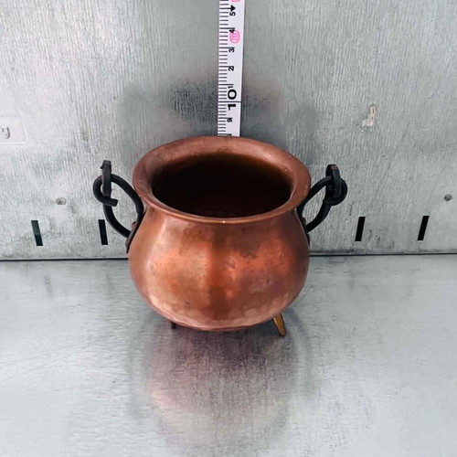 Bronze Copper Cauldron Decorative Vintage Used