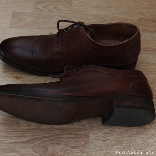 Haralas Men's Leather Dress Shoes Used Brown Size 41