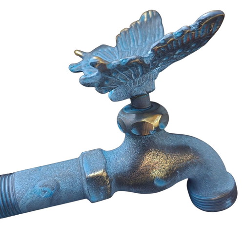 Antique butterfly brass garden faucet new with oxidized finish