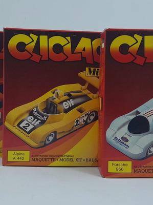 Cliclac Mini Cars μεταχειρισμένα, σετ 3 αυτοκινητάκια Alpine, Ferrari, Porsche