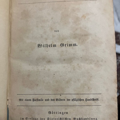 Ruolandes Liet German book by Wilhelm Grimm used 1838