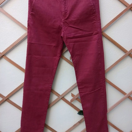 Nukutavake men's jeans used, slim fit, dark burgundy