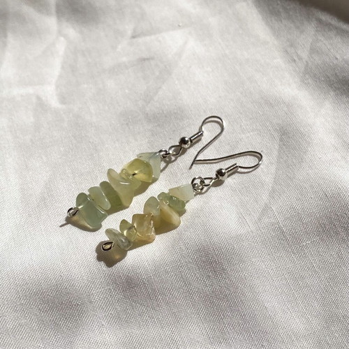 Handmade boho/fairy stainless steel dangle earrings with glass chips made to order