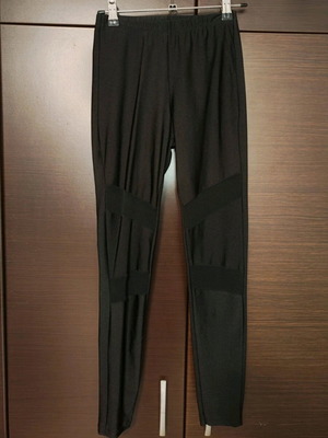 Leggings with mesh panels new, black, size S