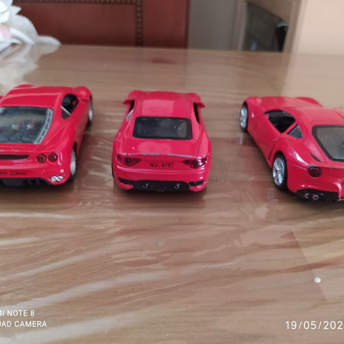 Iron toy cars used, pack of 3, with opening doors, 12-13 cm