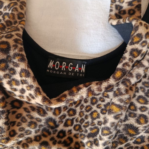 Morgan leopard dress used, size M, black and brown