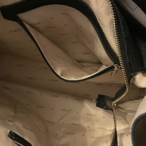 Guess shoulder bag, black, spacious for office and university