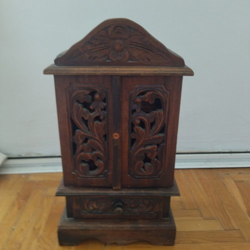 Wooden jewelry box, heavy wood