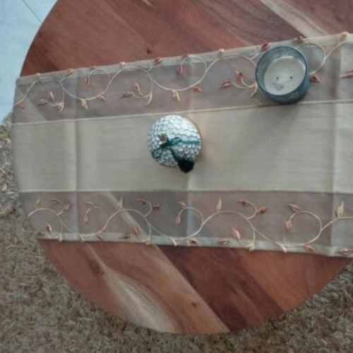 Large silk and organza table runner custom made