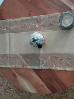 Large silk and organza table runner custom made