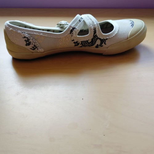 TBS women's ballerina shoes size 40 used, black and beige