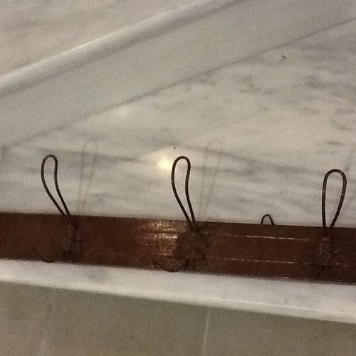 Vintage 1950 wooden wall coat rack used