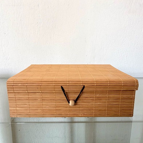 Handmade decorative jewelry box from bamboo and natural wood new