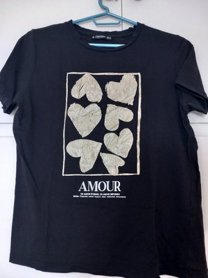 Stradivarius T-shirt used, black, size M