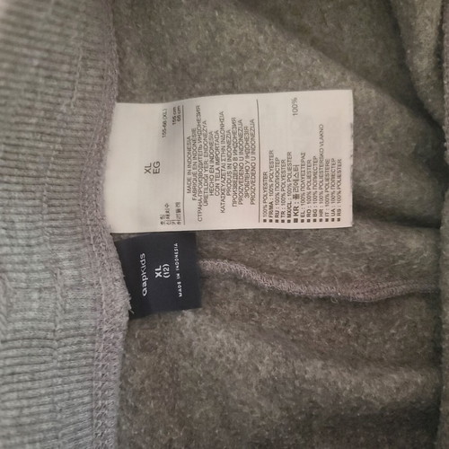 Girls' fleece sweatpants used, gray, GAP, size XL for 12 years