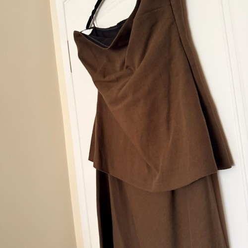 Zara long linen dress like new, brown, size M