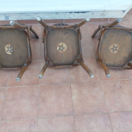 Thonet Style Wooden Cafe Chairs Set of 3 Used