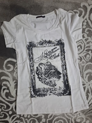 My Pink tee white t-shirt with studs size L like new
