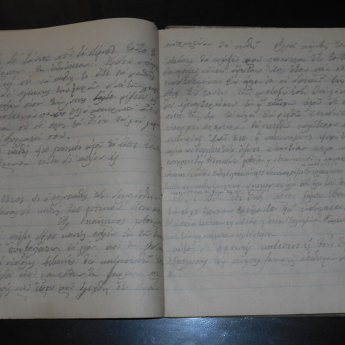 School writing notebook used, 68 pages, Plutarch and Homer notes