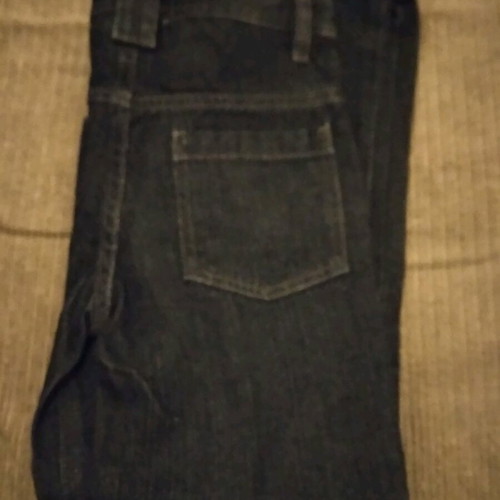 Children's pants used for 5-6 years, black denim and blue fabric