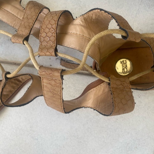 Exe knee-high sandals used, size 38, brown