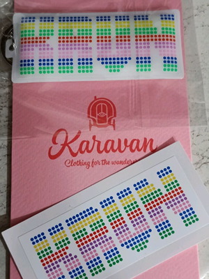 Karavan keychain new with matching colorful sticker gift