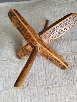 Old carved spindle used