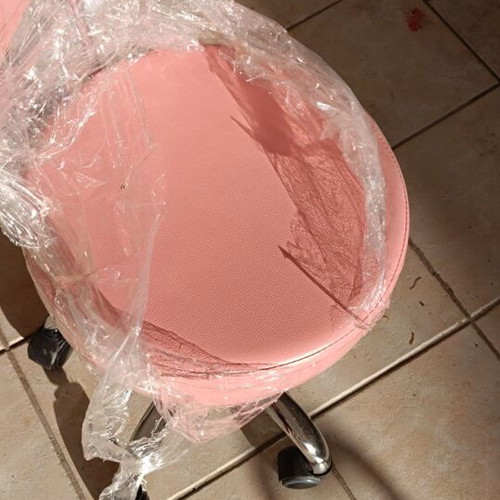 Pink wheeled chair for salon or children's desk like new