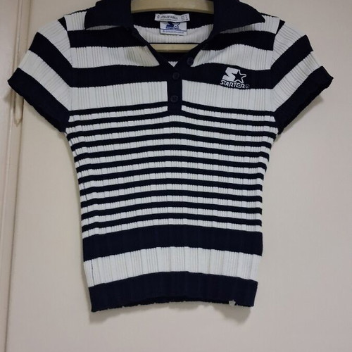 Short-sleeve shirt Stradivarius x Starter size S like new, white and blue