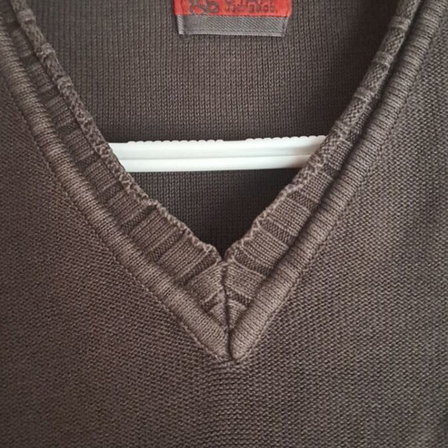 Staff cotton sleeveless vest, grey-brown