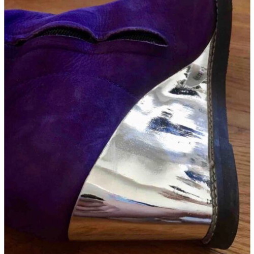 Arche Limited Edition purple suede boots size 36 new with mirror heel