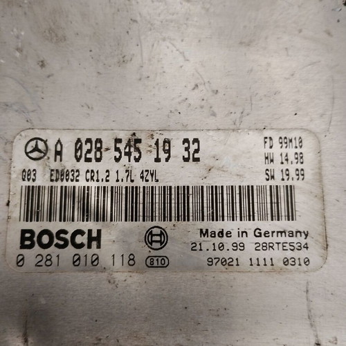 Mercedes A-class W168 motor computer ECU A 028 545 19 32