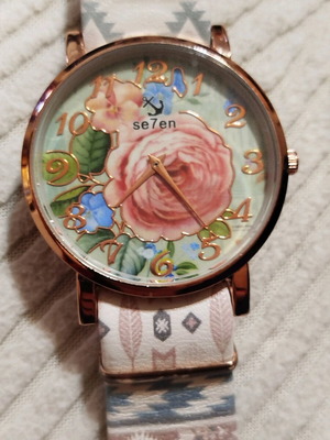 Girls' women's watch used multicolor with minor strap wear