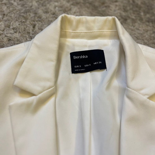 Bershka blazer jacket Small like new, white with fitted waist