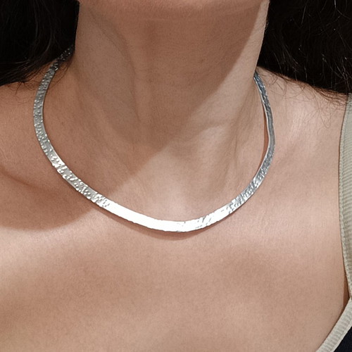 Neck Bar Set with Silver Earrings Handmade, Minimal Design