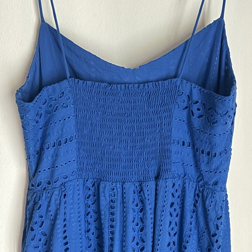Zara summer dress, Cycladic blue, broderie cotton