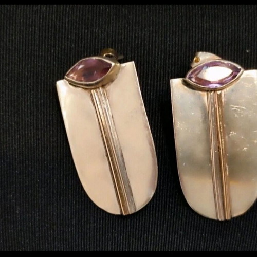 Vintage silver-gold women's bracelet, ancient Greek style