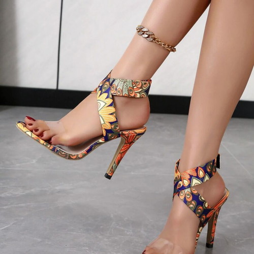 Shein colorful sandals with 10 cm heel new, size 37