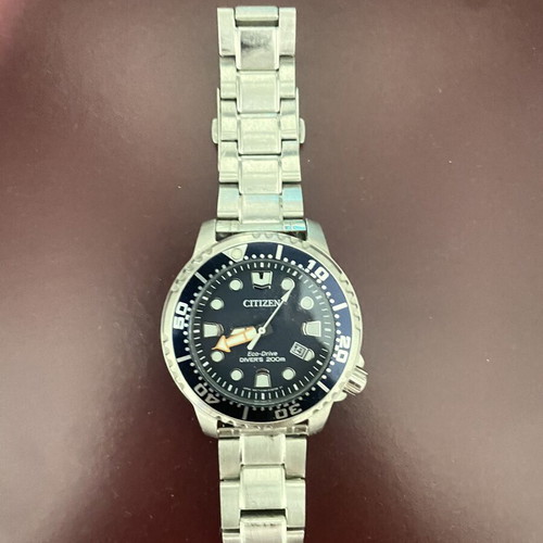 Citizen Promaster 44mm Eco-Drive men's watch with blue rubber strap like new